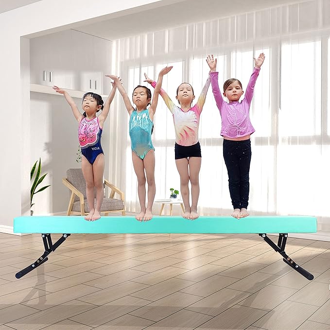 Adjustable Balance Beam Gymnastics Beam 8 FT Adjustable Height Beams for Kids, High and Low Floor Beams,Gymnastics Equipment for Kids Adults Training at Home and Gym Center