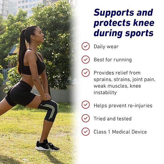 Neo-G Knee Compression Sleeve for Sports - Breathable, Lightweight, Elastic Knee Sleeve for running, Compression Knee Sleeve for knee pain, Meniscus Tear, Sprains, Strains, Injury Recovery - XL