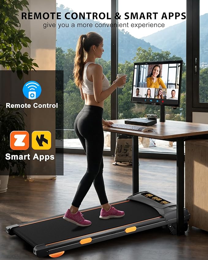 340lb Capacity Walking Pad Treadmill with 12% Incline, Big LED Display Under Desk Treadmill Support Full Manual/3-Preset Countdown/App Mode, Portable Treadmills for Small Spaces, Home