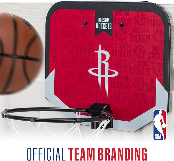 Franklin Sports NBA Team Over The Door Basketball Hoop - Kids Indoor Mini Basketball Hoop with Basketball - NBA Fan Shop Mini Hoop for Bedroom & Office