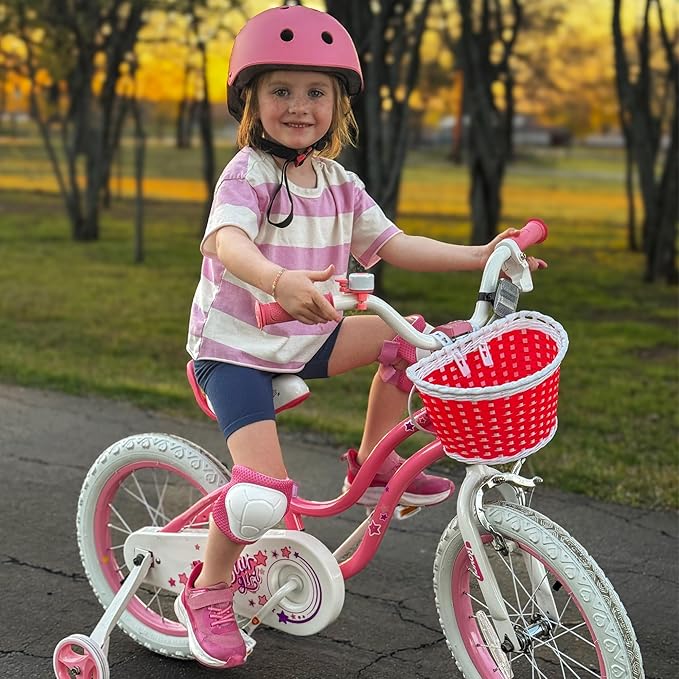 RoyalBaby Girls Bike EZ Bike Stargirl Training Free Balance to Pedal Easy Learning Bicycle, 12-20 Inch for Toddlers & Big Kids.