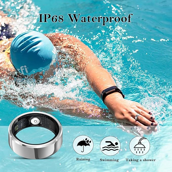 Smart Ring for Women Men-Wearable Fitness Tracker with Sleep Tracking Heart Rate Blood Oxygen Healthy Monitor Ring Activity Monitoring Steps Calories for Adult