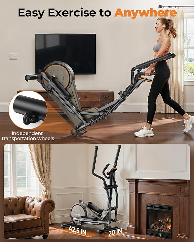 Niceday Elliptical Machine, Elliptical Exercise Machine for Home with Hyper-Quiet Magnetic Driving System, Elliptical Trainer with 15.5IN-20IN Stride, 16 Resistance Levels, 500LBS Loading Capacity
