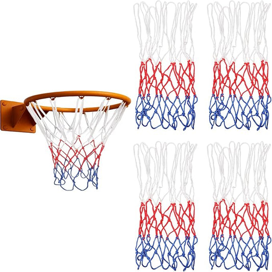 4 Pcs Small Replacement Net for Mini Basketball Hoop Fits 8 Loops, 8"-10.25" Rims, Rainproof Sunscreen All Weather Anti Whip Mini Basketball Net for Indoor Door, Room Walls