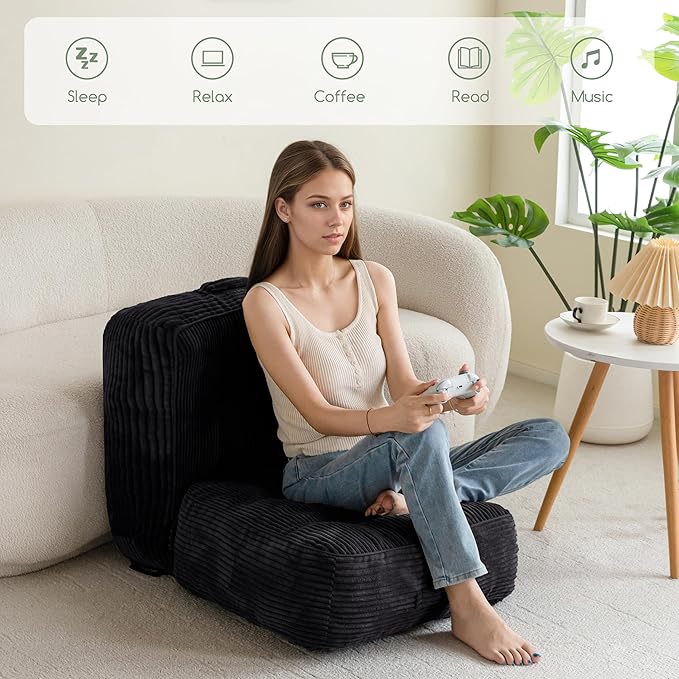 8" Washable Floor Pillow Cushion for Adults, Meditation Cushion Pillow, Large Square Floor Sitting, Removable Tufted Corduroy Cover, for Tatami Living Room or Yoga, 22x22 Inch, 2Pack, Machine Washable