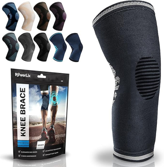POWERLIX Compression Knee Sleeve for Women & Men, Medical Knee Brace for Arthritis & Knee Pain Relief, meniscus tear & Injury Recovery, Knee Support & Protection for Working out, Running & All Sports