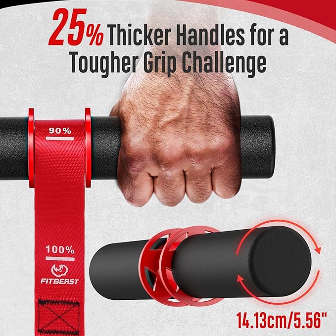 FitBeast Forearm Strengthener & Wrist Roller - Forearm Strength Trainer with Thickened Anti-Slip Grip Handles&Adjustable Strap, Perfect for Forearm Exercising, Boosting Grip Strength, Muscle Building