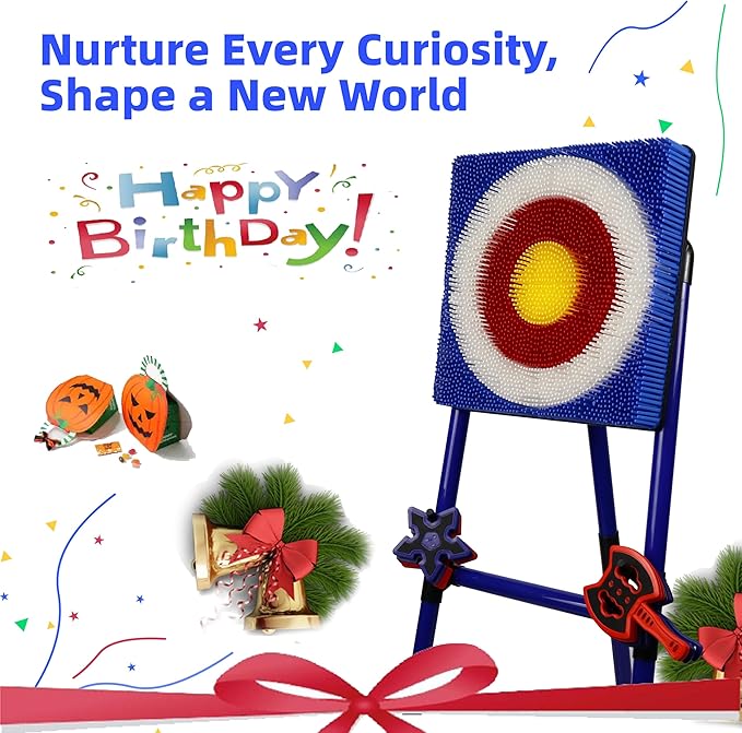 Family Axe Throwing Game for Backyard Fun | Safe Bristle Target Set with 4 Axes & 4 Darts for Kids & Adults | Lightweight & Portable for Carnival, Camping, Party and Indoor/Outdoor Games