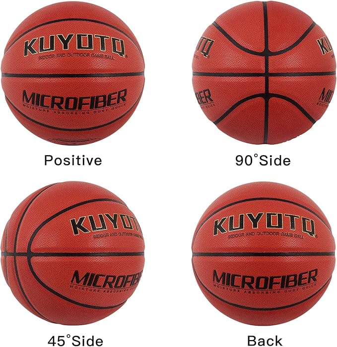KUYOTQ Kids Toddler Youth Adult Size 3/4/5/6/7 Basketball 22/25.5/27.5/28.5/29.5" Thickened Rubber or Faux Leather Basketball for Boys Girls (Deflated)