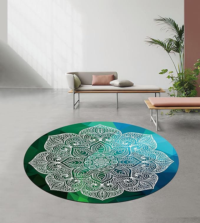 Pilates Mat Round Oversize Yoga Mat Suede Rubber Non-Slip Dia 140cm Exercise Mat Meditation Mat Workout Mat for Home Outdoor