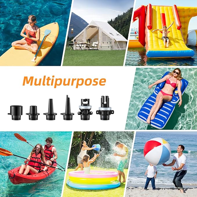 PELLOR Electric Paddle Board Pump, 22PSI High Pressure SUP Electric Air Pump,Intelligent Dual Stage Inflation & Deflation, Auto-Off Air Pump for Stand Up Paddle Boards, Kayaks,Mattress,Tents