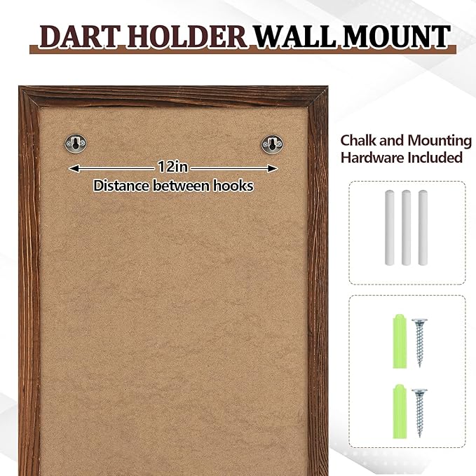 Dart Scoreboard for Cricket and 01 Darts Games Darts Holder Wall Mount Wood Dartboard Accessories