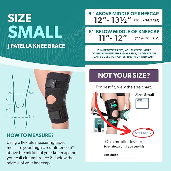 BraceAbility J Patella Knee Brace - Lateral Patellar Stabilizer with Medial and J-Lat Support Straps for Dislocation, Subluxation, Patellofemoral Pain, Left or Right Kneecap Tracking (Small)