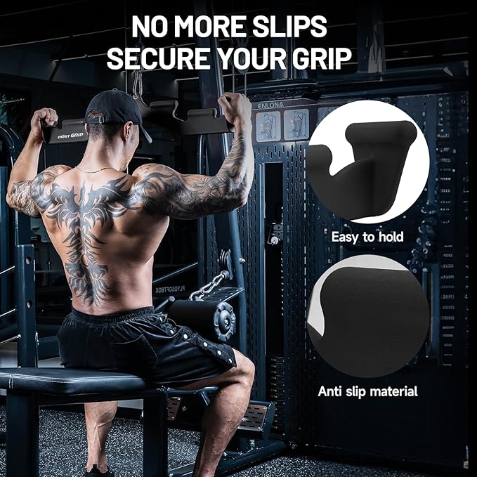 LAT Pull Down Bar with 6 Ergonomic Handles, Neutral Grip LAT Pulldown Attachments for Whole Back Training, Wide Grip LAT Pulldown Bars for Home Gym Cable