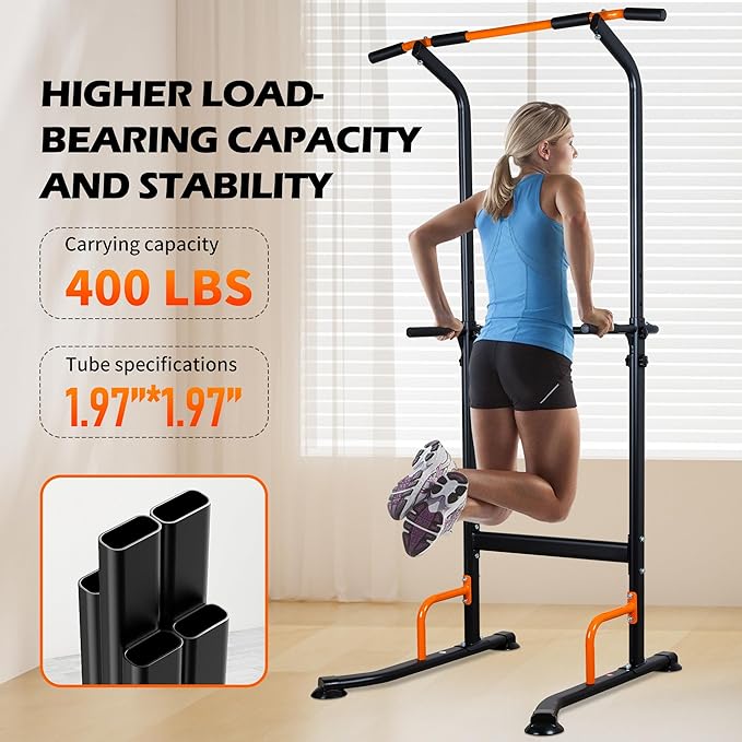 leikefitness Multifunction Power Tower Exercise Equipment,Pull Up Dip Station,Height Adjustable for Home Gym Strength Training Fitness Equipment,Dip Stands,Pull Up Bars,Push Up Bars,VKR