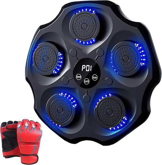 Music Boxing Machine, Smart Bluetooth Music Punching Machine with Gloves, Large Size Wall Mounted Electronic Boxing Target for Adults Kids, 9 Modes & 9 Speeds (Upgrade)