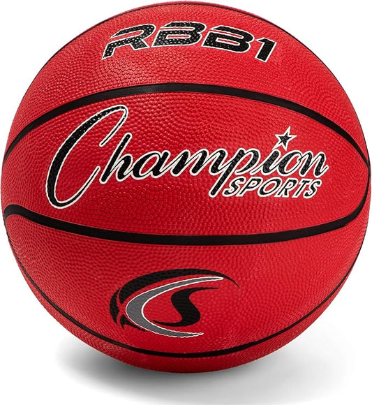 Champion Sports Rubber Basketballs – Heavy Duty Pro-Style, Indoor/Outdoor Use, Premium Basketball Equipment for Physical Education, Various Sizes & Colors (Size 3, 5, 6, 7)