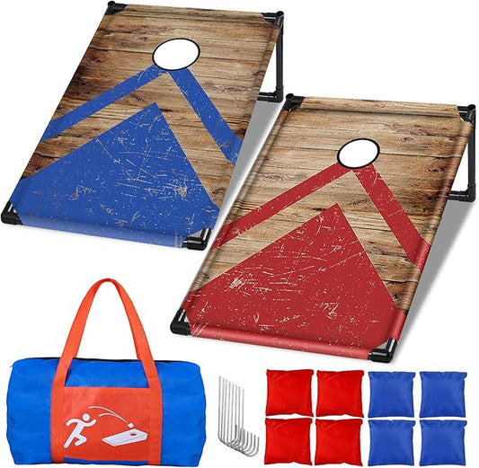 NZQXJXZ 3x2 ft Cornhole Board Set with 8 Bean Bags and Carrying Bag, Outdoor Toss Game Set for Kids and Adults, Portable Corn Hole Sets for Beach Lawn Backyard