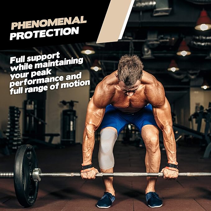 POWERLIX Leg Sleeve - Best Knee Brace for Leg Pain for Men & Women Knee Support for Running, Basketball, Volleyball, Weightlifting, Gym, Workout, Sports Please Check Sizing Chart