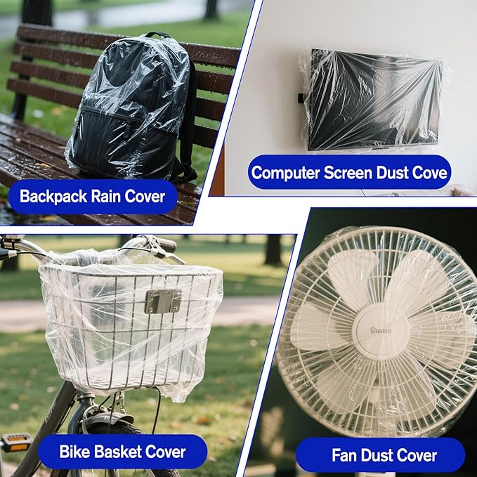 30pcs Backpack Rain Cover Disposable Waterproof Lightweight Backpack Cover Elastic Covers Protector for Outdoor Hiking Compact Raincoat Raincover for Cycling Travel (41-50L)