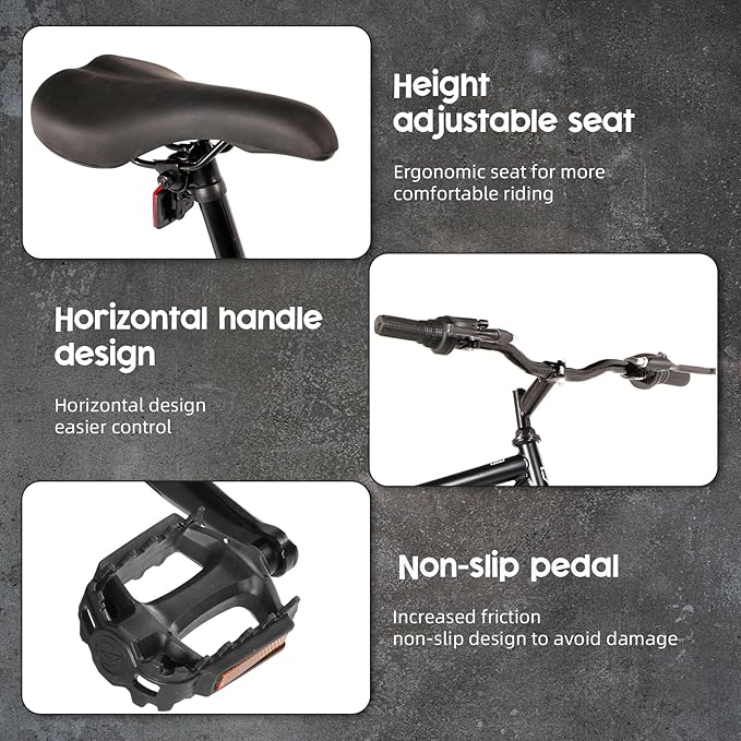 26-inch Mountain Bike, Iron Frame, 7/21-Speed Front and Rear V-Brakes MTB with Lock-Out Suspension Fork for Men and Women Black