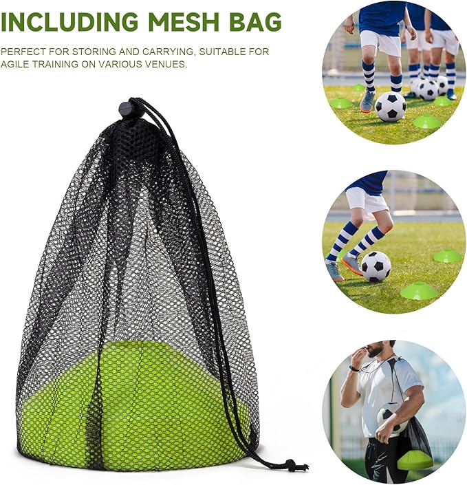 35/65 PCS Agility Soccer Cones for Training, Reusable Sports Cones for Drills with Mesh Bag, Training Cones for Soccer Practice, Football, Basketball - Disc Cones Training Equipment