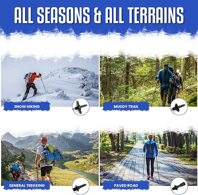 Lucern 5.7 oz Extreme Ultra Lightweight Anti-Shock Carbon Trekking Poles - Incredibly Durable, Supremely Comfortable, Optimally Safe, Fit Carry-on Luggage. Ideal for Backpacking, Long Hiking.