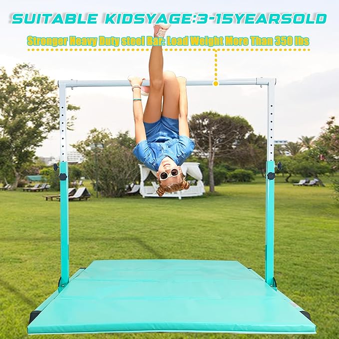 MARFULA Gymnastic Bar for Kids Gymnastic Kip Bar Horizontal Bar Gymnastic Training Equipment for Kids 3-15 Years Home and Club Use