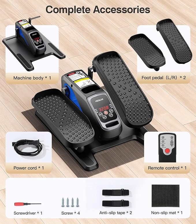 Under Desk Elliptical Machine,Ellipse Leg Exerciser Electric with Remoter,12 Manual Adjustable Speed and 3 Automatic Speed,Portable Seated Pedal Exerciser for Seniors,Adults,Home,Office, Black