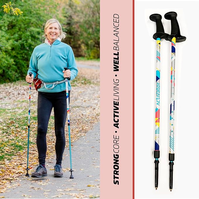 Urban Poling ACTIVATOR® MODA – 1 Pair – for Improved Balance, Greater Weight-Bearing and Rehabilitation with Sand/Snow & Trekking Baskets for multi-season & terrain usage – 784 Ease of Use Certified