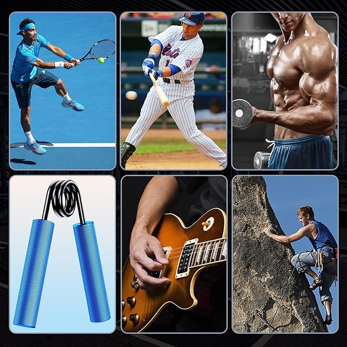 Grip Strength Trainer 4 Pack,50LB-200LB Metal Hand Grip Strengthener,Non-Slip Heavy-Duty Forearm Exerciser,Hand Gripper for Muscle Building and Hand Rehabilitation Exercising