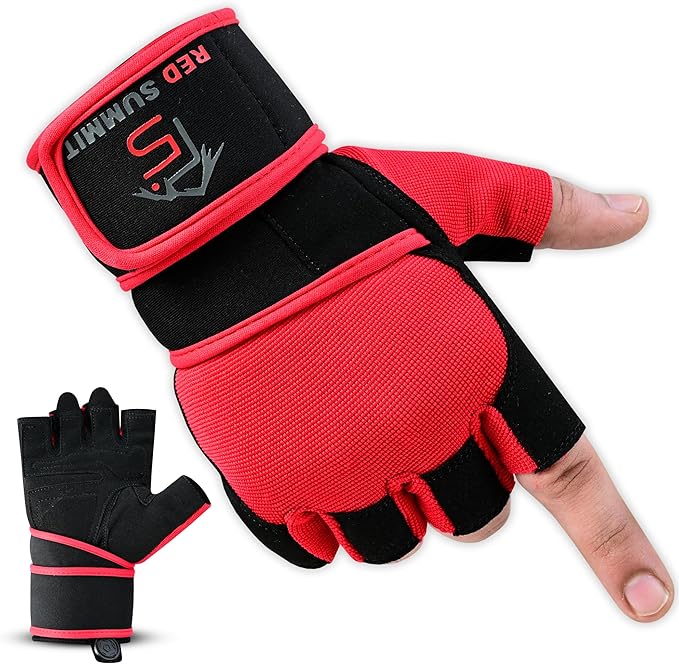 Weight Lifting Gym Gloves for Men & Women, Workout Exercise Gloves with Wrist Support & Anti-Slip Palm for Hanging, Rowing, Pullups, Bodybuilding, Powerlifting & Calisthenics