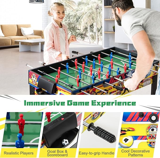 GYMAX 12 in 1 Multi Game Table, 48" Combo Game Table w/Billiards, Foosball, Ping Pong, Hockey, Shuffleboard, Bowling, Chess, Checkers, Backgammon and More for Party, Game Room, Family Night