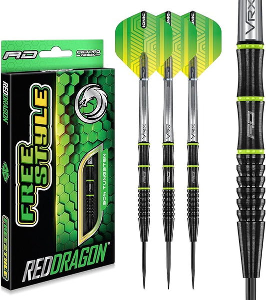 Red Dragon Freestyle 90% Tungsten Steel Darts with Flights and Stems