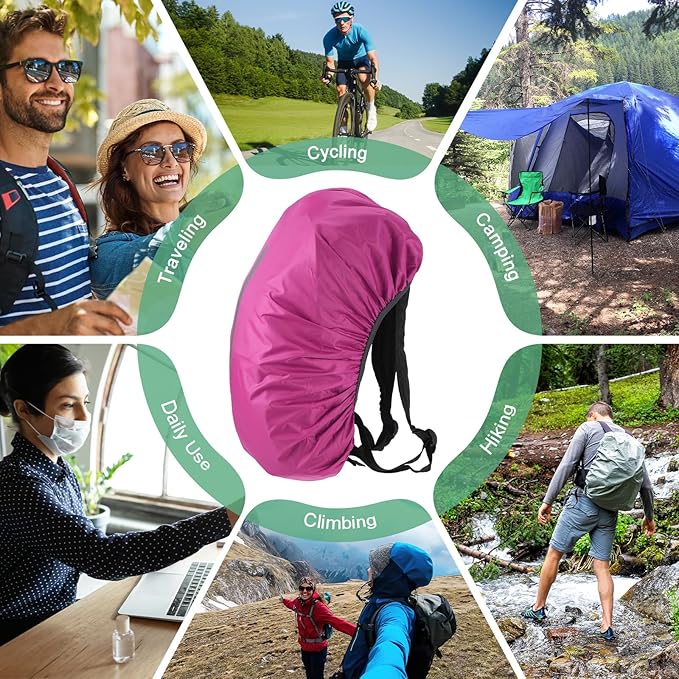 Waterproof Backpack Rain Cover Waterproof Backpack Cover, Bag Rain Cover with A Vertical Reflective Strap for Hiking/Biking/Camping/Outdoor Traveling