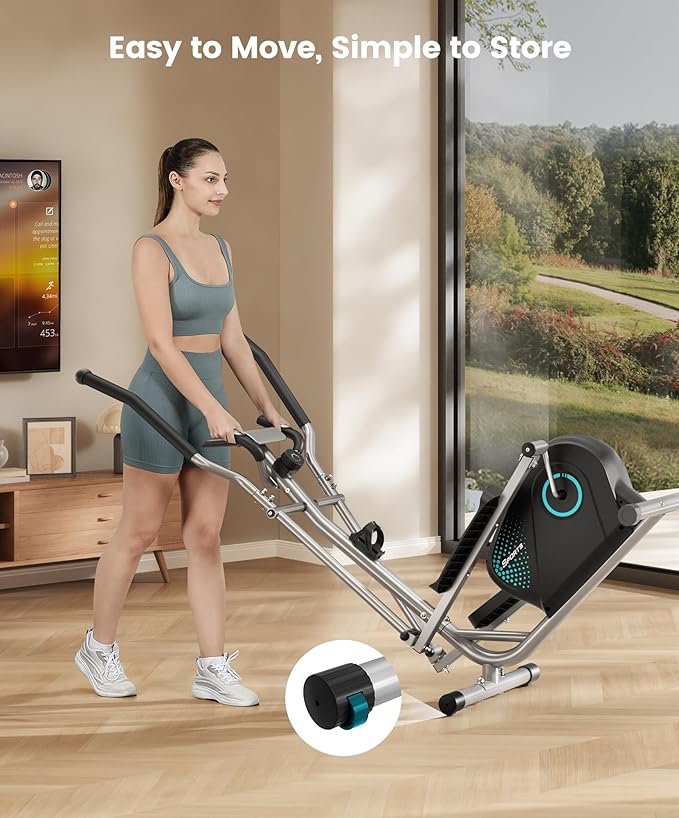 Dripex Elliptical Exercise Machine, Magnetic Elliptical Machine for Home, Hyper-Quiet Elliptical Training Machines w/ 6KG Flywheel, 16 Resistance Levels, Pulse Sensor, LCD Monitor
