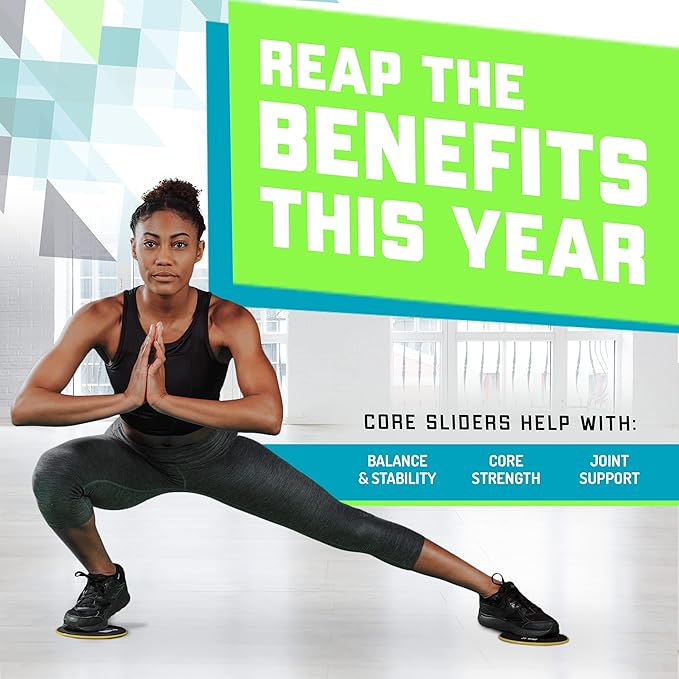 Elite Sportz Core Sliders for Working Out - Pack of 2 Compact, Dual Sided Gliding Discs for Full Body Workout on Carpet or Hardwood Floor - Fitness & Home Exercise Equipment - Small Gift for Athletes