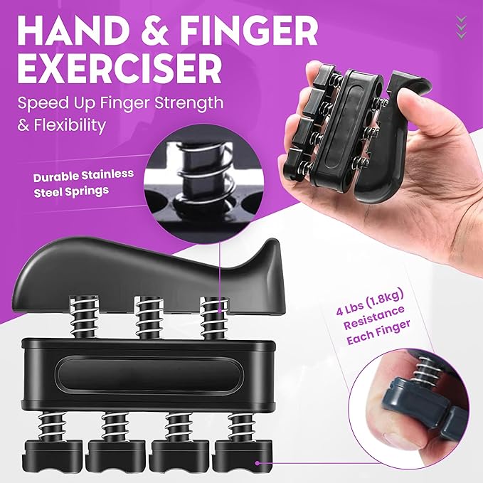 Hand Gripper Strengthener, Adjustable Resistance 22-220Lbs (10-100kg) Forearm Exerciser, Grip Strength Trainer for Muscle Building & Injury Recovery, Aerobic Hands