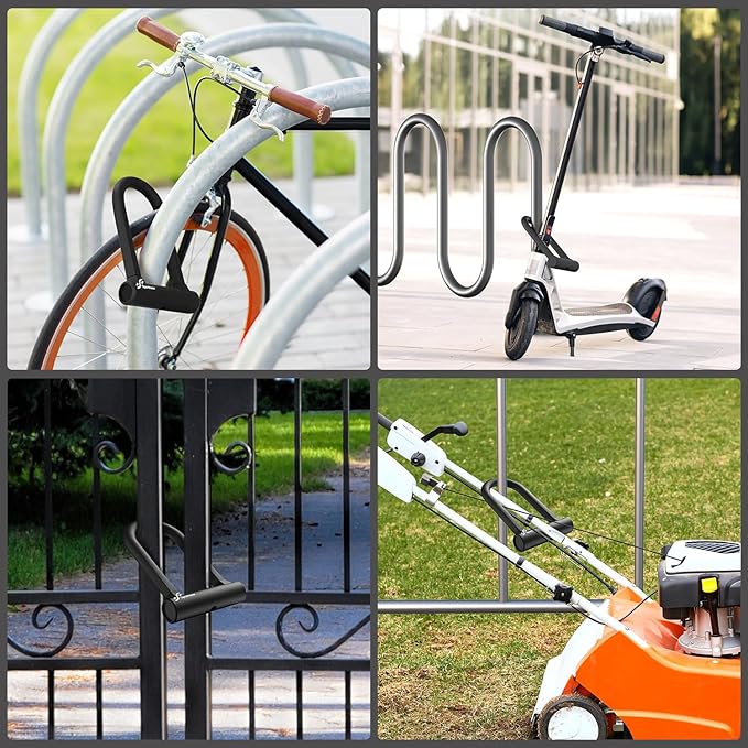 Sportneer Bike Lock - 17mm Shackle Heavy Duty Anti Theft Bike U Lock with 2 Keys - Bicycle U-Locks with Sturdy Mounting Bracket for Road, Mountain, Electric & Folding Bike, Size 7.76''x5.02''