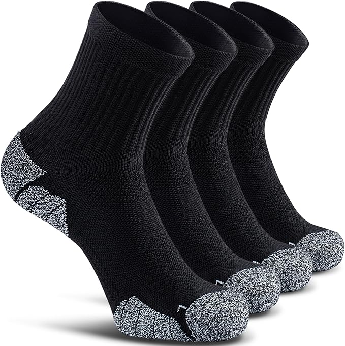 CWVLC Cushioned Compression Sport Quarter Socks for Men Women Youth