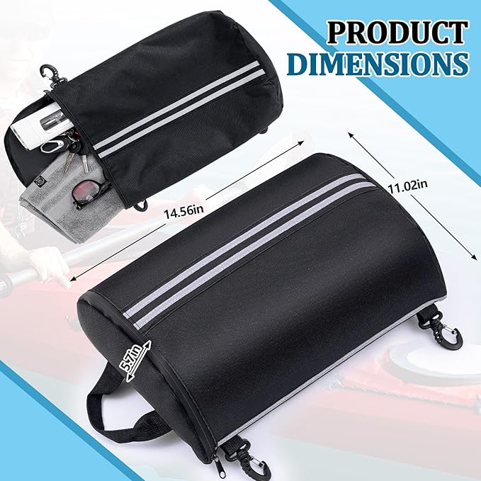Abbylike Paddleboard Storage bag 15.4'' x 11.4'' Waterproof Deck Bag Oxford Cloth Deck Cooler Pouch with Reflective Strip Swivel Hook Zipper Paddle Board Accessories for Summer Kayak Surfboard