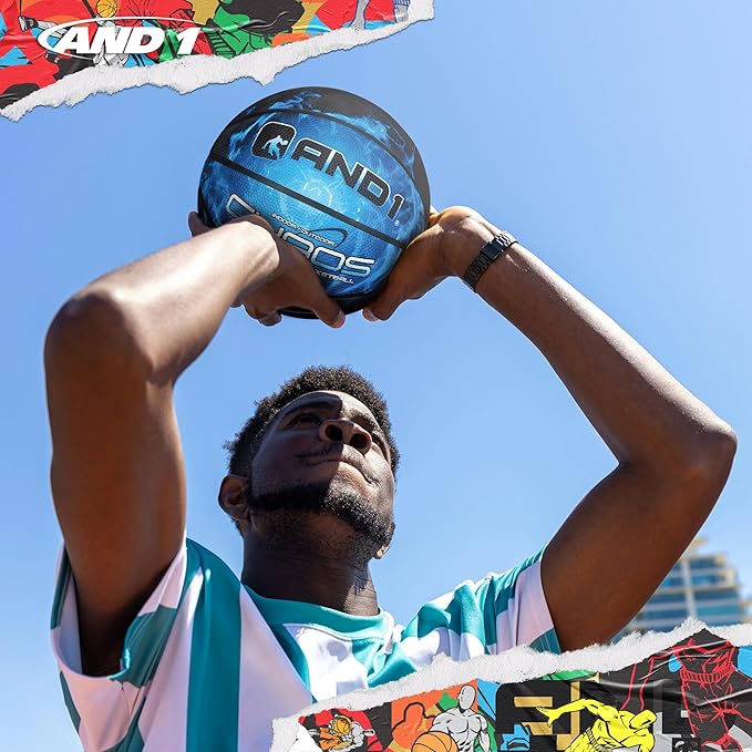 AND1 Chaos Basketball: Official Regulation Size 7 (29.5 inches) Rubber - Deep Channel Construction Streetball, Made for Indoor Outdoor Basketball Games