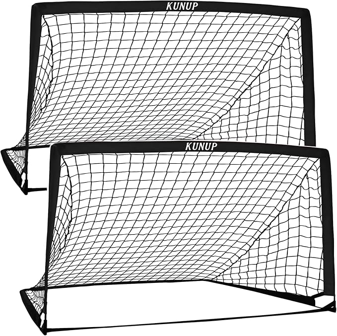 2 of 5×3 6x4 9x5 FT Portable Kids Soccer Goals Set, Foldable Soccer Practice Nets for Backyard with Carrying Bag for Toddler Youth Pop Up Soccer Training Equipment Indoor Outdoor Sports Game Gift