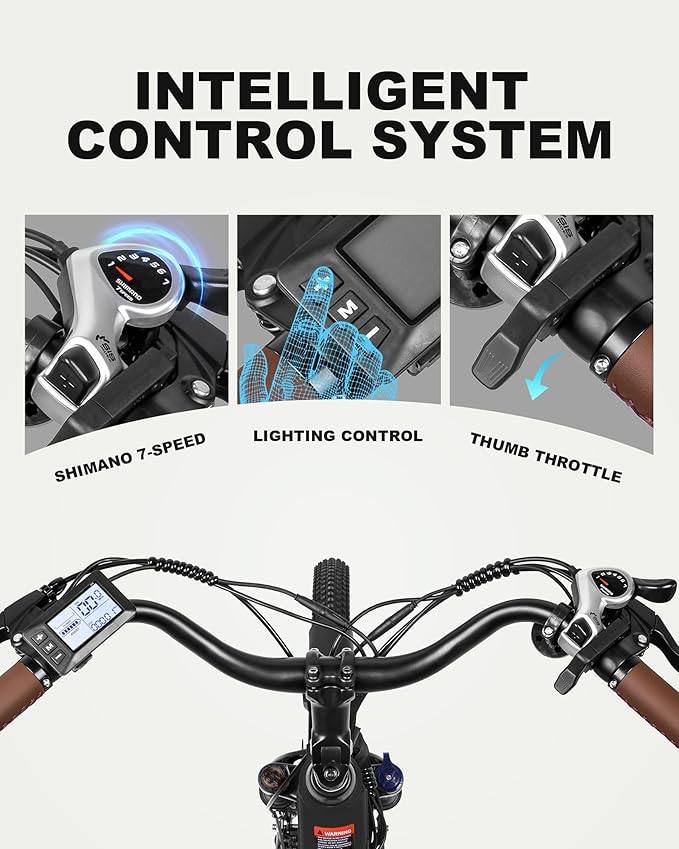 Cores Electric Bike for Adults, 26" Electric Commuter Bike with 1200W Peak Motor, 28MPH 70 Miles Max, 48V 576Wh Removable Battery, 7-Speed City Cruiser Mountain E Bike for Commuting