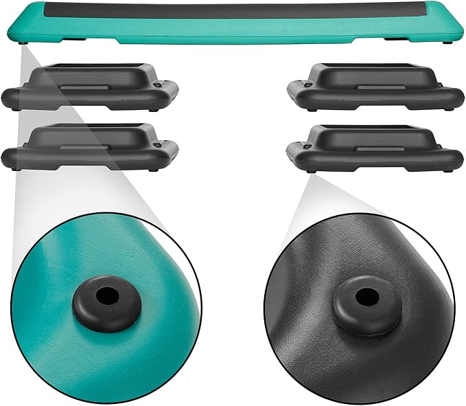 Philosophy Gym Aerobic Exercise Adjustable Step Platform, Health Club Size, with 4 Risers Included