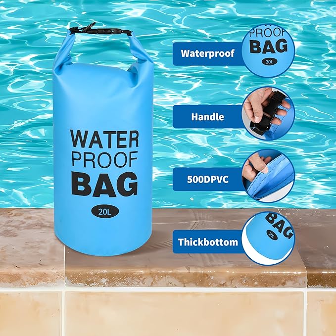 500D Sand Anchor for Small Boats, Power Watercrafts, 2 in 1 PWC Jet Ski Anchor Kit with Adjustable Buoy, Waterproof Dry Bag for Jet Ski, Kayak, Boat, Hiking Foldable Sandbags