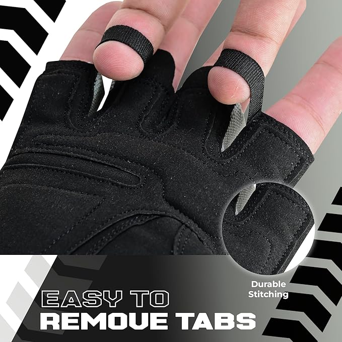 Weight Lifting Gym Gloves for Men & Women, Workout Exercise Gloves with Wrist Support & Anti-Slip Palm for Hanging, Rowing, Pullups, Bodybuilding, Powerlifting & Calisthenics