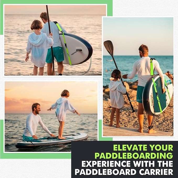 Sanwuta 2 Pack Adjustable Sup Kayak Paddle Board Accessories Surfboard Shoulder Carry Straps for Women and Men