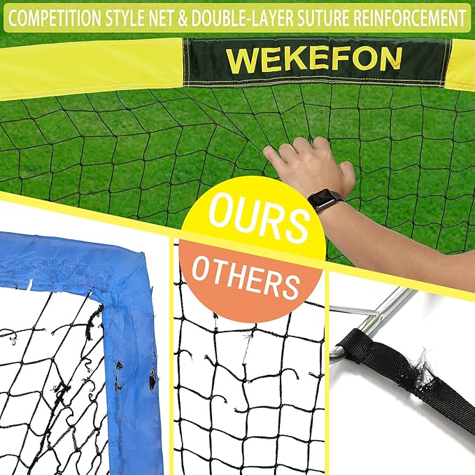 Soccer Goal with Carry Bag, 10/9MM Strengthen Pole, Arched Design, Kids Soccer Goals for Backyard Set 5x 3.1/3.6x2.7/2.9x2.4ft Portable Pop Up Soccer Nets for Toddler, Adults, Youth Games, Play, Gifts