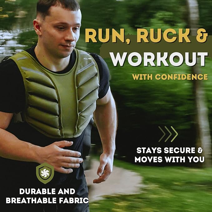 Polyfit (Sierra) Weighted Vest for Workout – 10lb, 15lb, 20lb – Weight Vest for Men & Women - Enhance Strength Training & Endurance